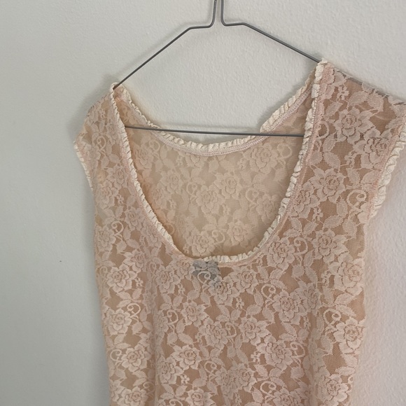 Jigsaw- women’s lace rose pink/cream coloured top - Picture 5 of 8